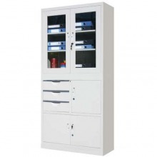 钢制偏三屉开门（内保）铁皮柜